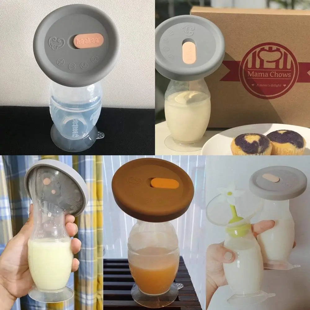 Haakaa Gen. 2 Silicone Breast Pump &amp; Cap Set – Improved Suction &amp; Comfort – 100ml – Grey