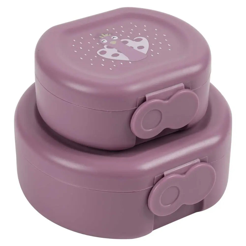 Trixie Kids Snack Box Set | 2-Piece Lunch &amp; Snack Storage Boxes with Easy Clip Closure, Dishwasher-Safe Design for School &amp; Travel | 3 Years Onwards | Mrs. Peacock