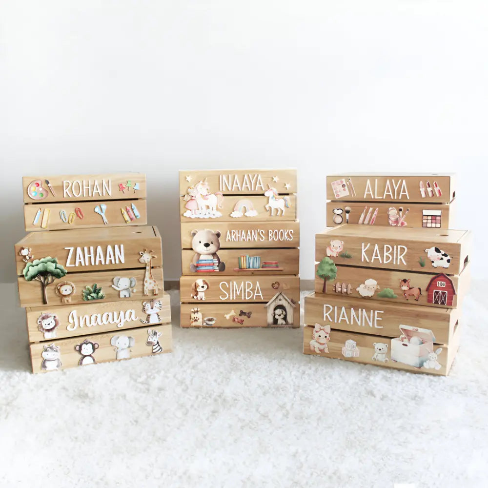 The Tiny Trove Personalized Wooden Box - Farm Theme