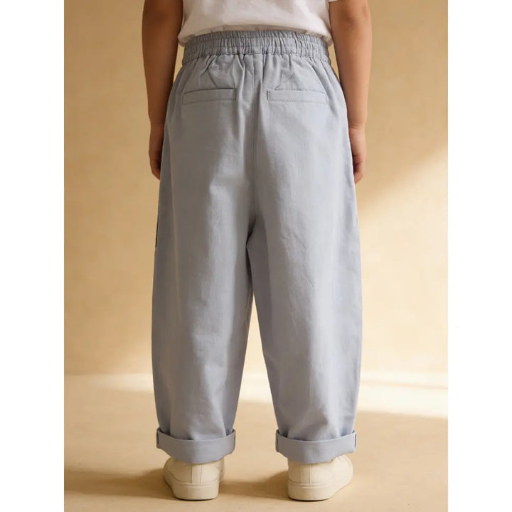 The Baby Trunk Unisex Comfy Patch Pants - Blue and Grey