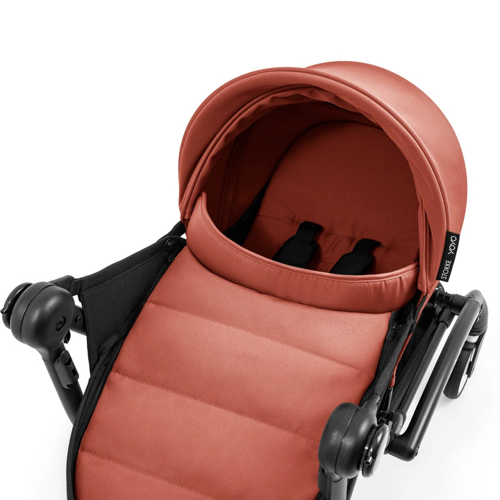 Stokke YOYO⁵ Newborn Pack | Fully Flat Newborn Seat | Newborn Stroller Attachment | 0–6 Months | Lightweight &amp; Compact | 5-Point Safety Harness | Ventilation Windows | Berry