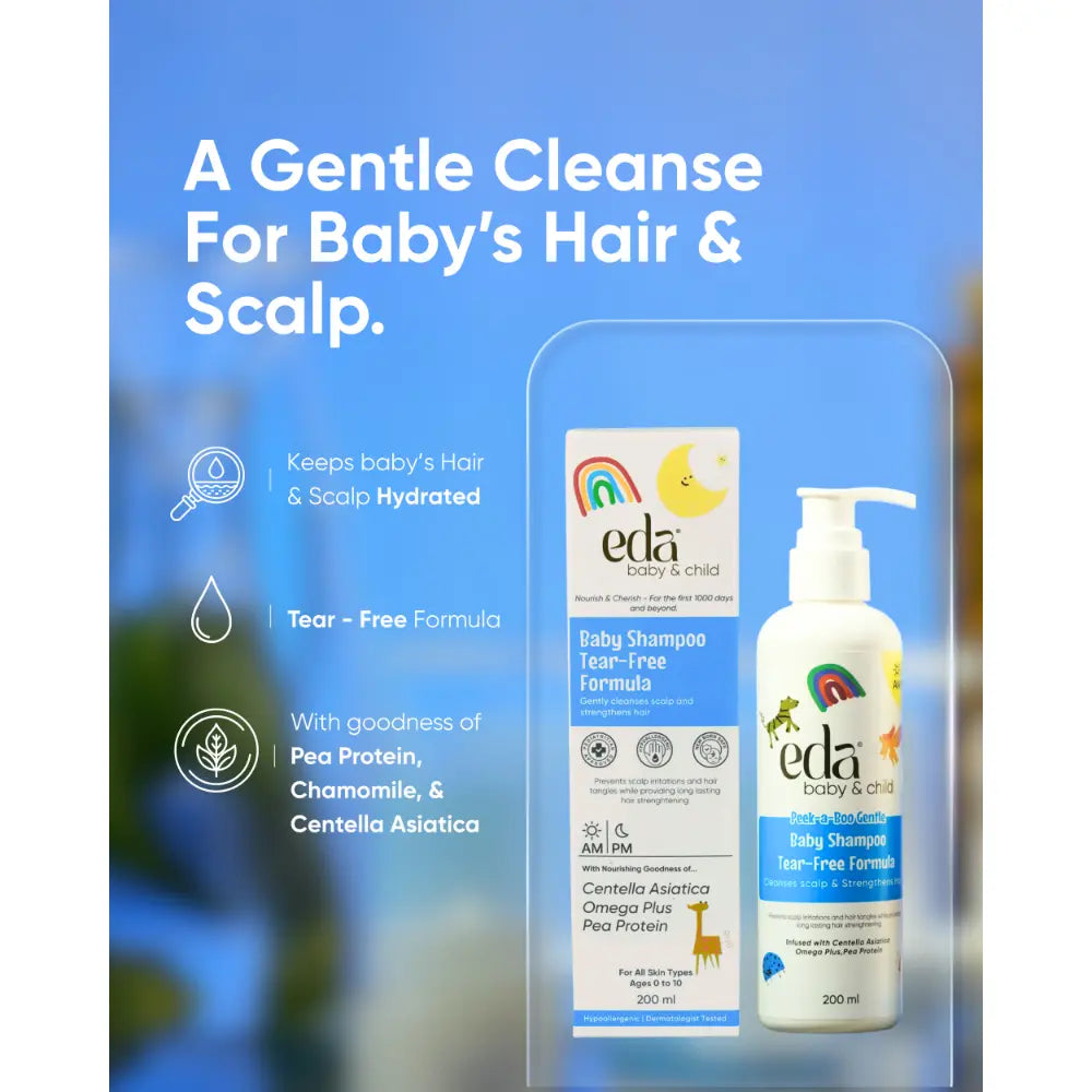 Eda Baby &amp; Child Peek-a-Boo Gentle Baby Shampoo | Mild &amp; Tear-Free Formula for Soft and Healthy Hair