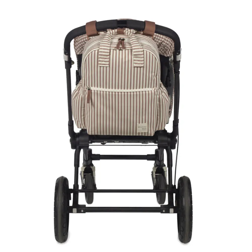 Walking Mum Praliné Moka Diaper Backpack with Changing Mat, Water-Resistant Maternity Backpack with Insulated Bottle Pocket, Wet Pocket, Multiple Organisers &amp; Stroller Straps