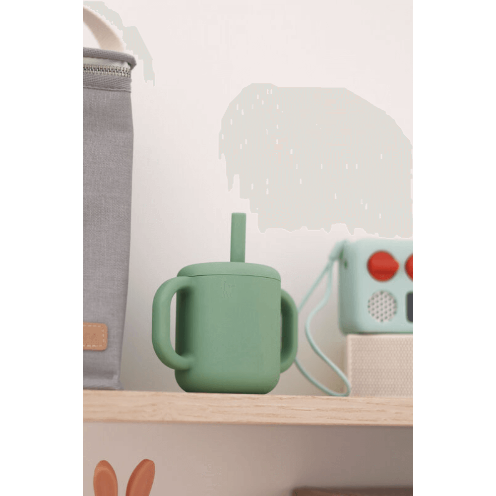 Beaba Silicone Straw Cup - Sage Green