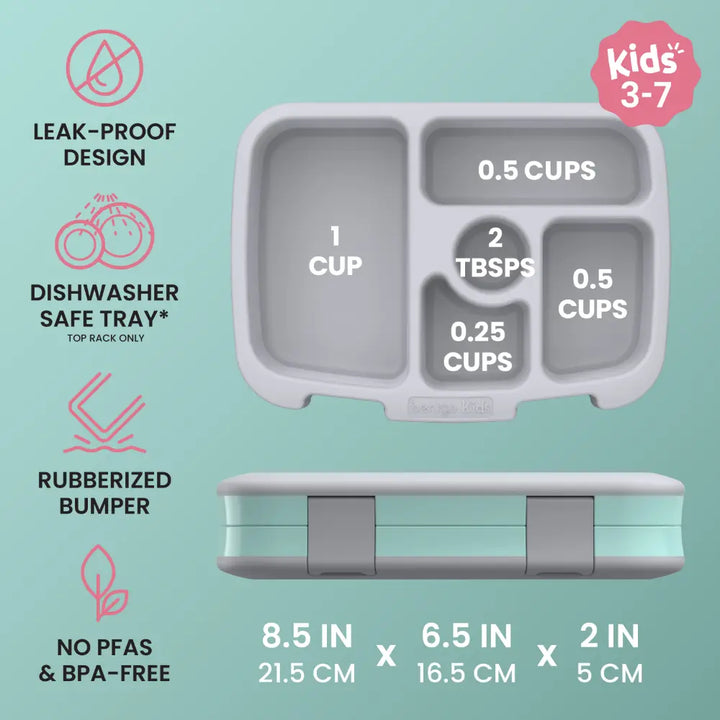 Bentgo Kids Prints with 5 Compartments, Leak-Proof Bento Lunch Box, BPA &amp; PFAS-Free, Microwave &amp; Dishwasher Safe Tray,  3–7 Years - Puppy Love