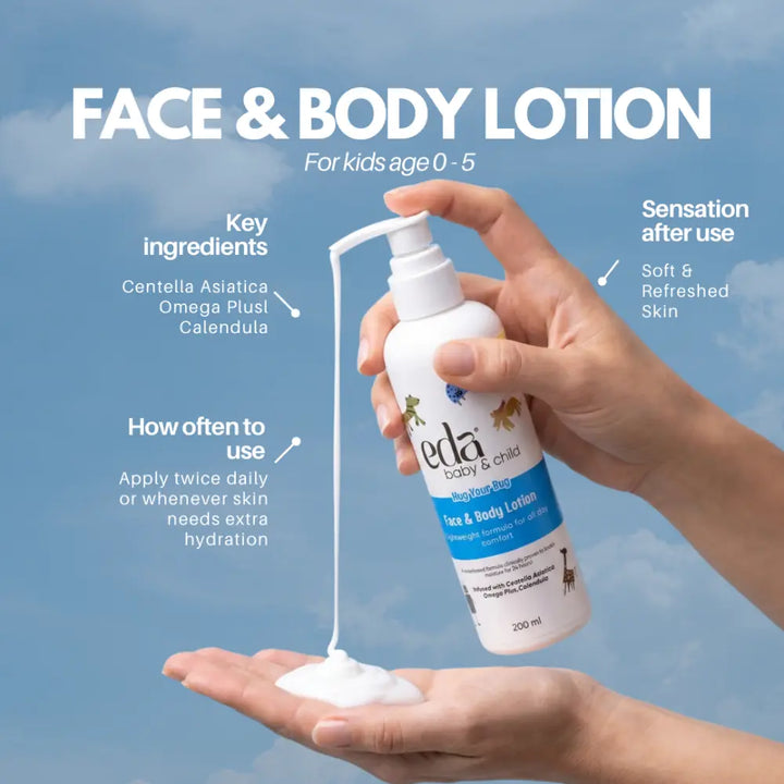 Eda Baby &amp; Child First 1000 Days Ritual | Head-to-Toe Wash, Massage Oil &amp; Body Wash, Baby Body Lotion &amp; Night Time Balm for Newborns, Babies &amp; Kids