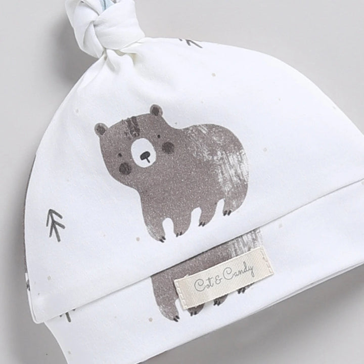 Cot &amp; Candy Baby Organic Beanie - Amber Woodland