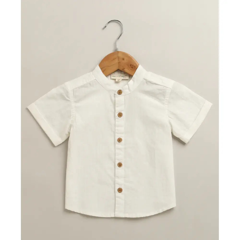 Sweetlime By As Classic Little Gentleman Suspender Shorts Set with Cotton Shirt