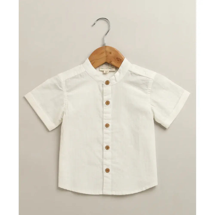 Sweetlime By As Classic Little Gentleman Suspender Shorts Set with Cotton Shirt