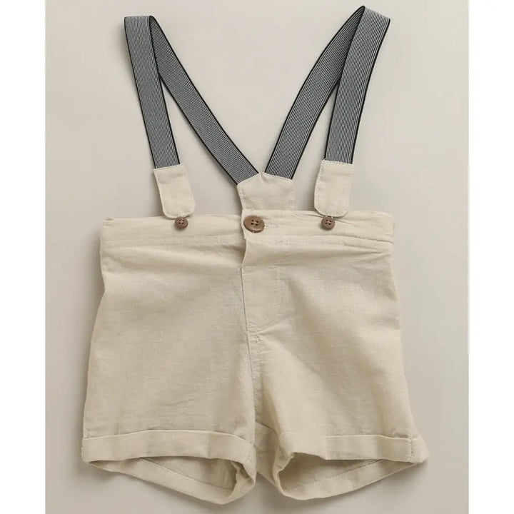Sweetlime By As Classic Little Gentleman Suspender Shorts Set with Cotton Shirt