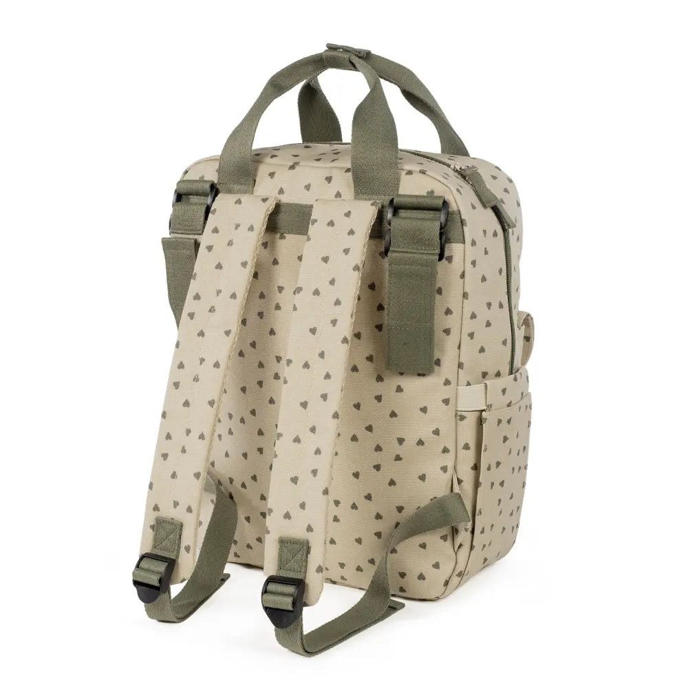 Walking Mum Diaper Backpack with Changing Pad, Large Capacity Water-Resistant with Multi-Pocket Organizer, Insulated Bottle Pocket, Shoulder &amp; Stroller Straps, Heart Poppy Moss
