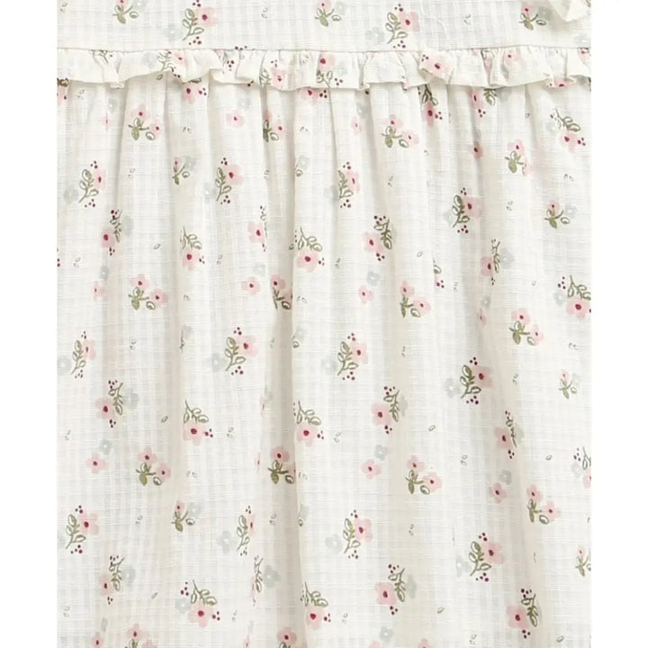 Sweetlime By As Sweet Blossom Ruffle Organic Cotton Dress &amp; Bloomer Set with Hairband - Off White