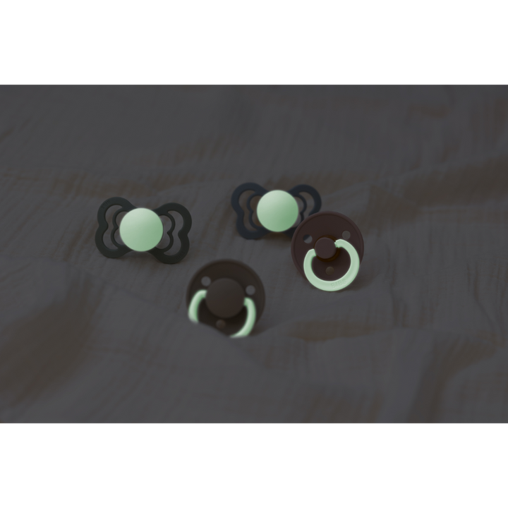 BIBS Boheme Glow Round Pacifier, Size 2 (Pack of 2) - Blush &amp; Vanilla