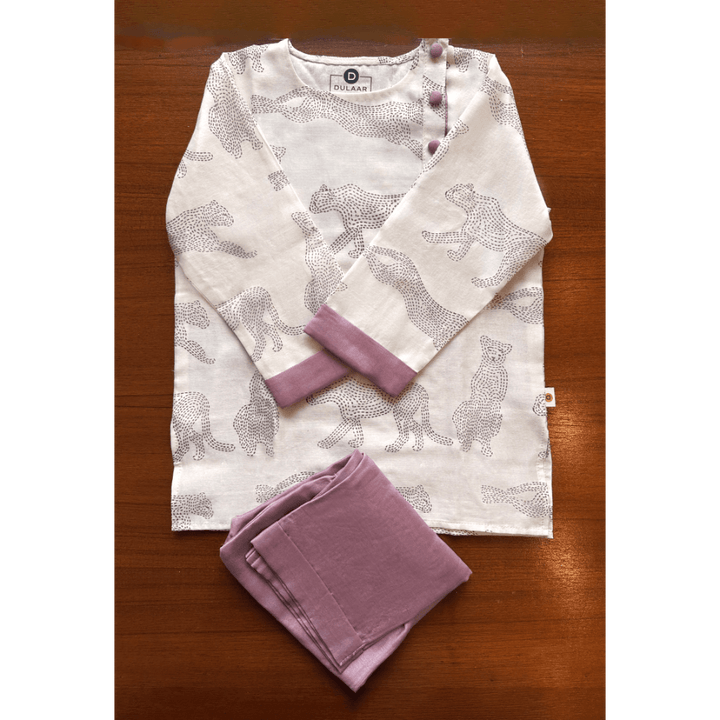 Dulaar Chanderi Hand-Block Printed Kurta Pyjama Set