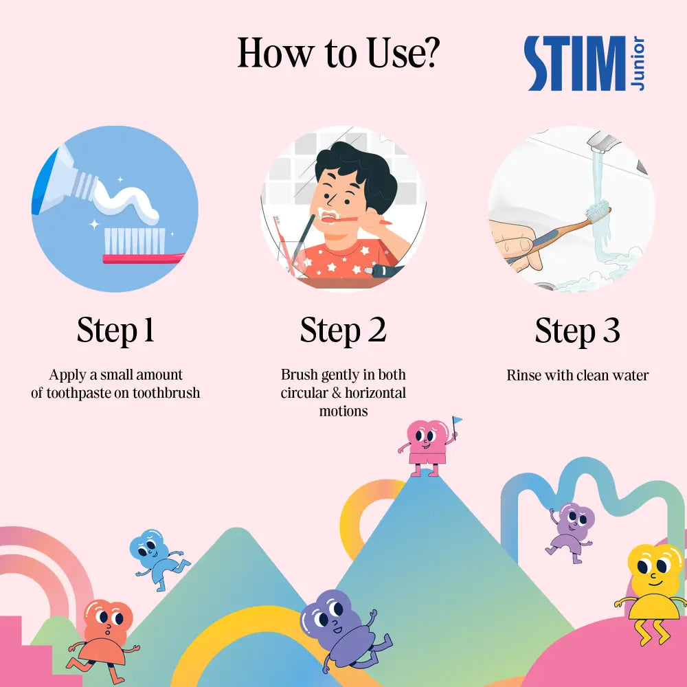 STIM Junior Baby Toothpaste | With Soft Brush | 6-36 Months - Grape