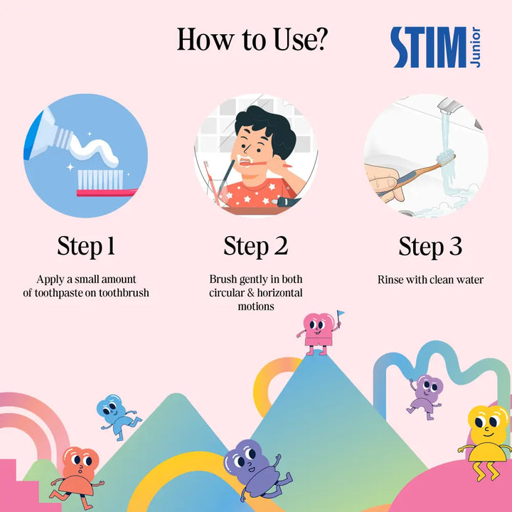 STIM Junior Baby Toothpaste | With Soft Brush | 6-36 Months - Grape