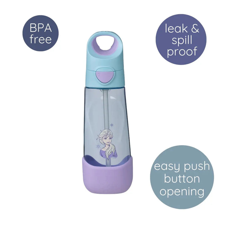 B.Box Disney Frozen Tritan Straw Water Bottle for Kids – 600ml, Durable &amp; Spill-Proof, BPA-Free, Easy Grip Design – Multicolour