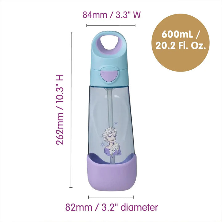 B.Box Disney Frozen Tritan Straw Water Bottle for Kids – 600ml, Durable &amp; Spill-Proof, BPA-Free, Easy Grip Design – Multicolour