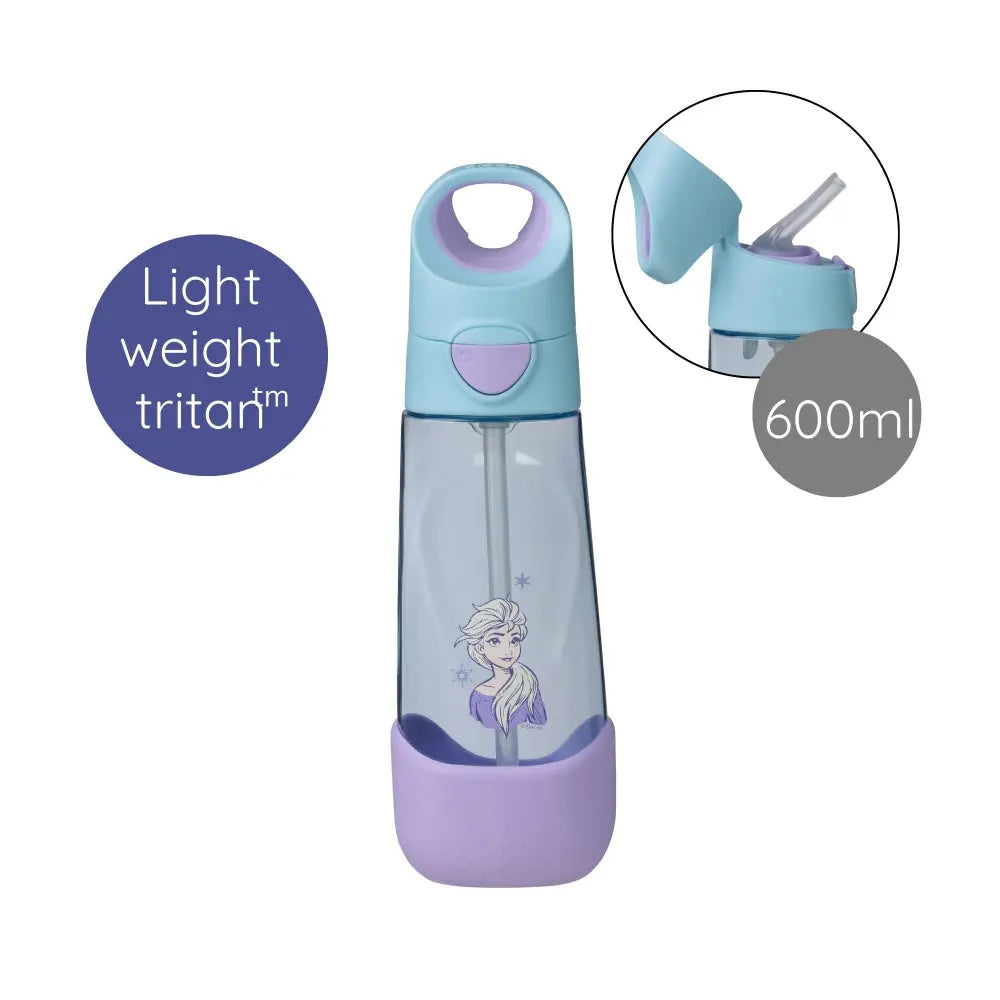 B.Box Disney Frozen Tritan Straw Water Bottle for Kids – 600ml, Durable &amp; Spill-Proof, BPA-Free, Easy Grip Design – Multicolour