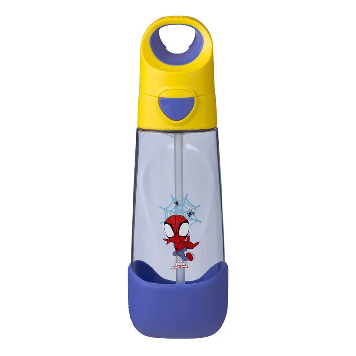 B.Box Marvel Spiderman Tritan Straw Water Bottle for Kids – 600ml, Durable &amp; Spill-Proof, BPA-Free, Easy Grip Design – Multicolour
