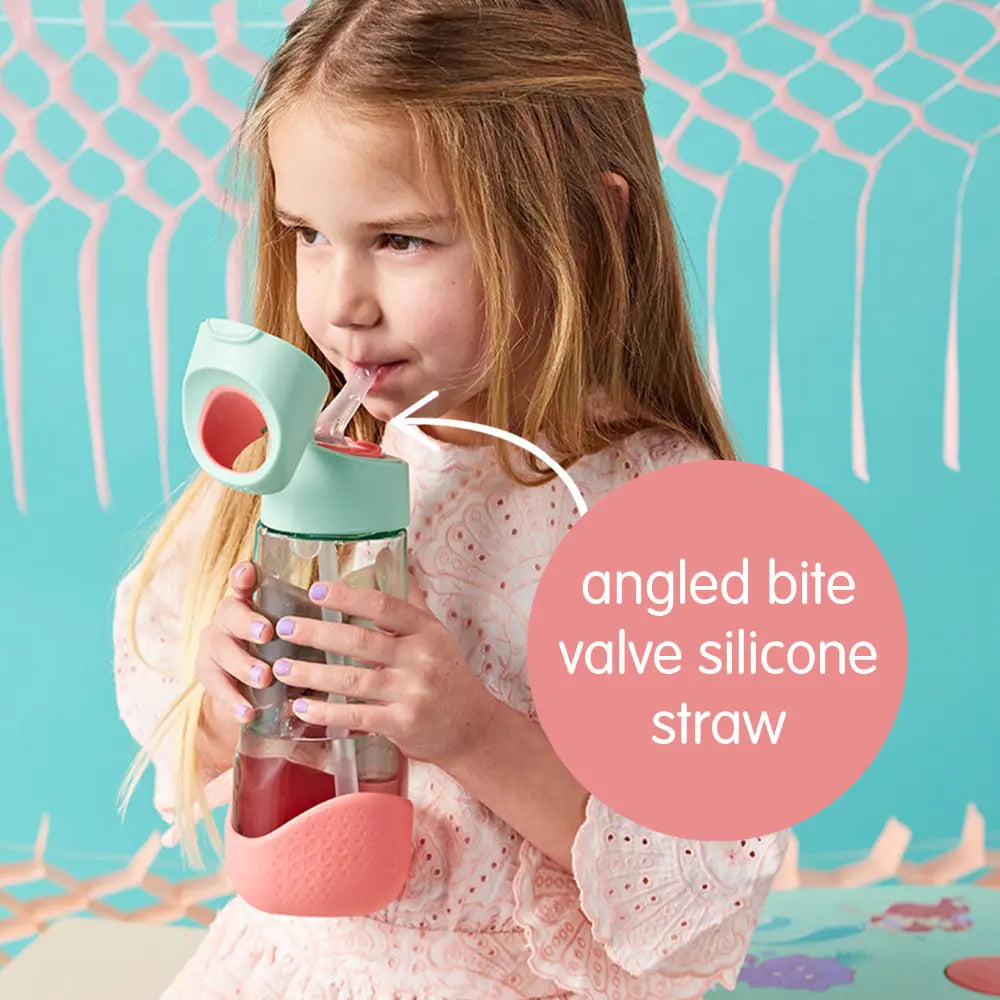 B.Box Disney Little Mermaid Tritan Straw Water Bottle for Kids – 600ml, Durable &amp; Spill-Proof, BPA-Free, Easy Grip Design – Multicolour