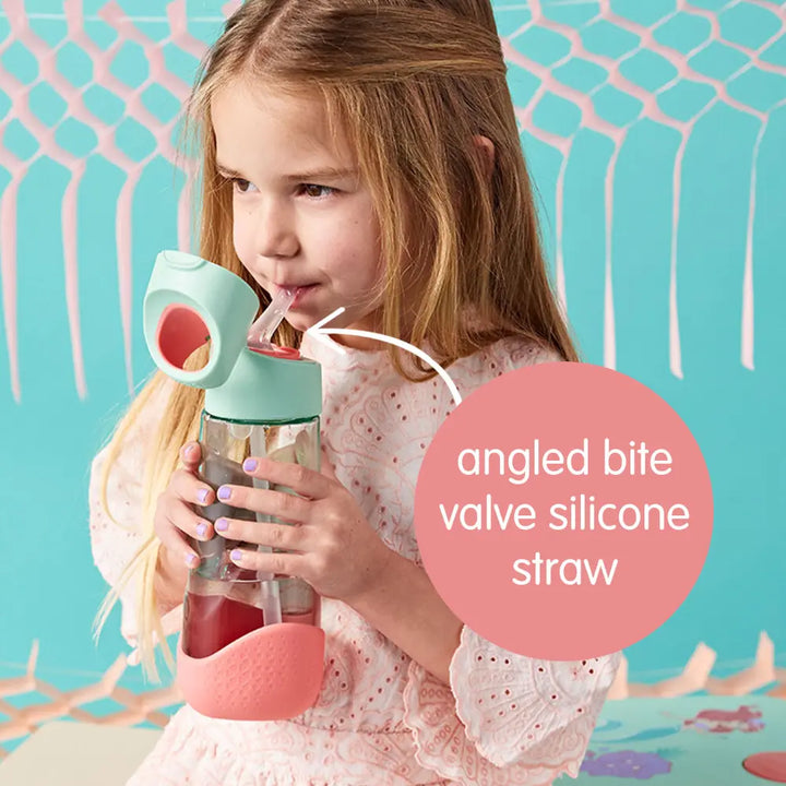 B.Box Disney Little Mermaid Tritan Straw Water Bottle for Kids – 600ml, Durable &amp; Spill-Proof, BPA-Free, Easy Grip Design – Multicolour