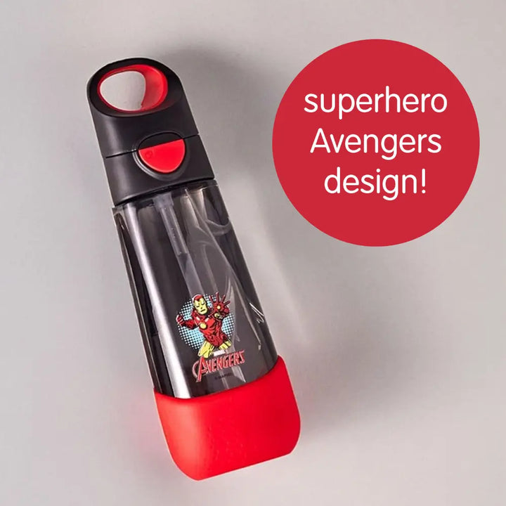 B.Box Avengers Tritan Straw Water Bottle for Kids – 600ml, Durable &amp; Spill-Proof, BPA-Free, Easy Grip Design – Multicolour