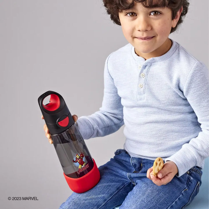 B.Box Avengers Tritan Straw Water Bottle for Kids – 600ml, Durable &amp; Spill-Proof, BPA-Free, Easy Grip Design – Multicolour