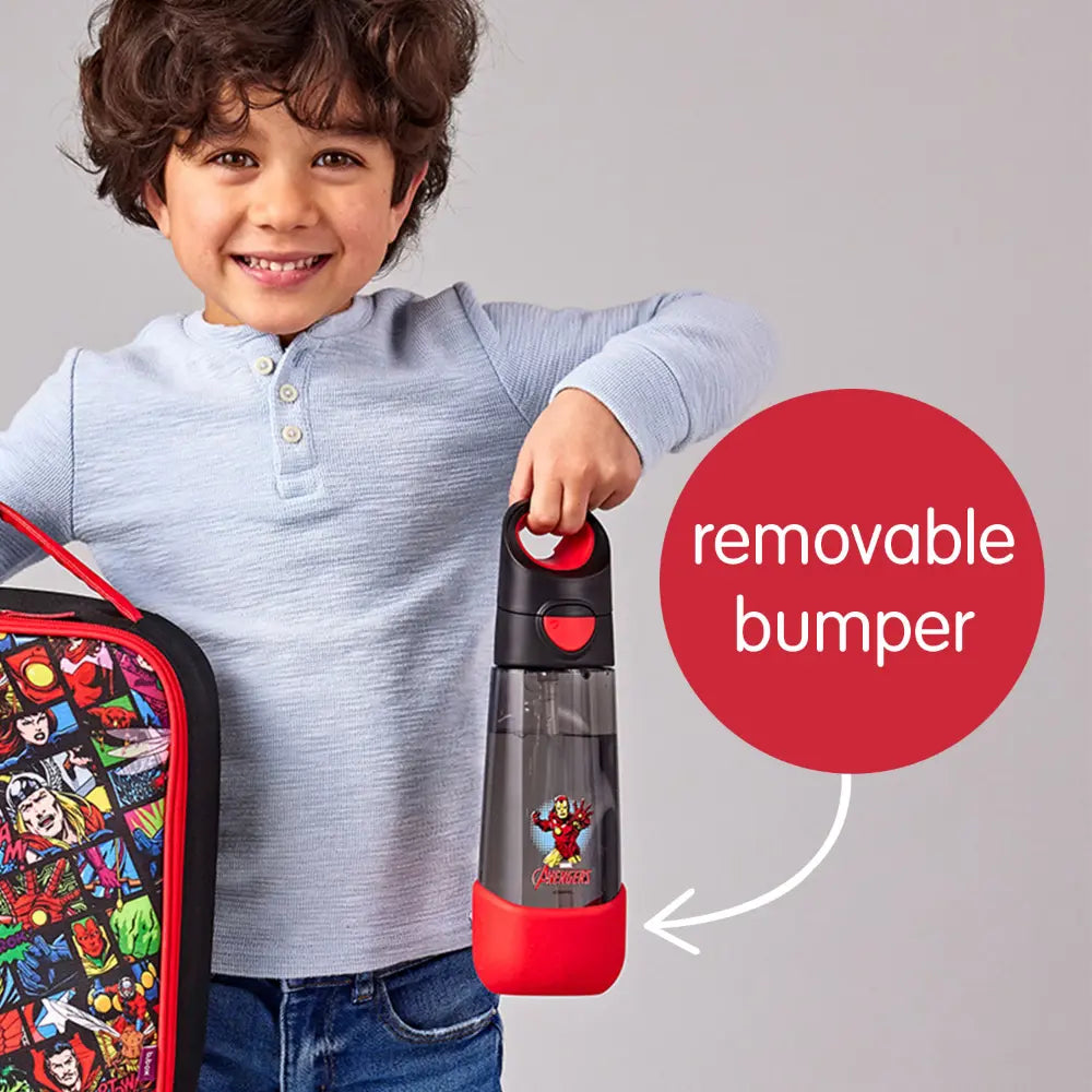 B.Box Avengers Tritan Straw Water Bottle for Kids – 600ml, Durable &amp; Spill-Proof, BPA-Free, Easy Grip Design – Multicolour