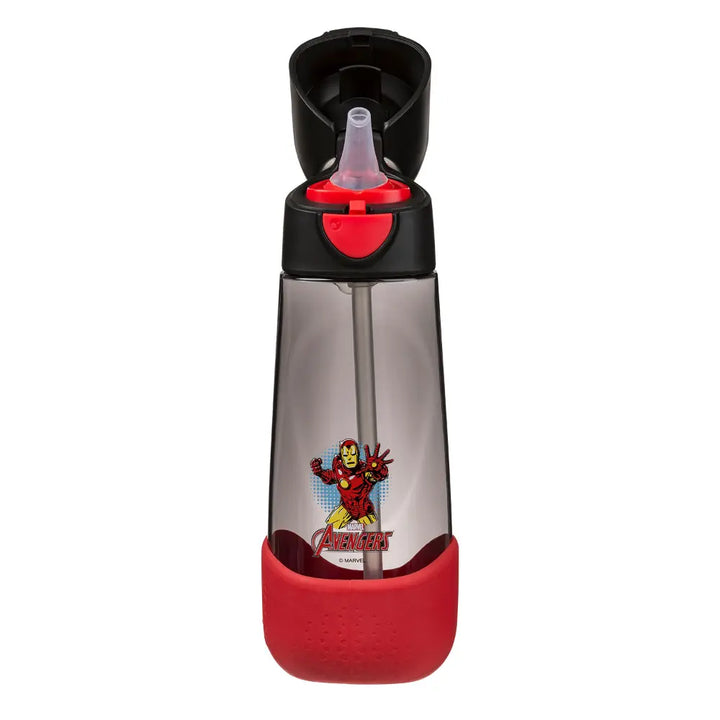 B.Box Avengers Tritan Straw Water Bottle for Kids – 600ml, Durable &amp; Spill-Proof, BPA-Free, Easy Grip Design – Multicolour
