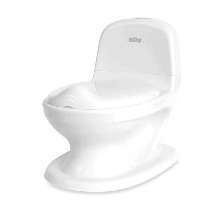 Nuby My Real Potty Training Toilet with Life-Like Flush Button &amp; Sound for Toddlers &amp; Kids, White