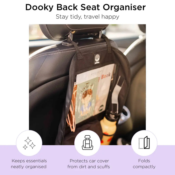 Dooky Back Seat Organiser – Universal Car Storage with Tablet Holder &amp; Multiple Pockets