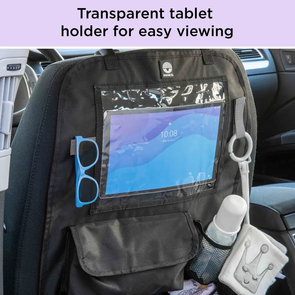 Dooky Back Seat Organiser – Universal Car Storage with Tablet Holder &amp; Multiple Pockets
