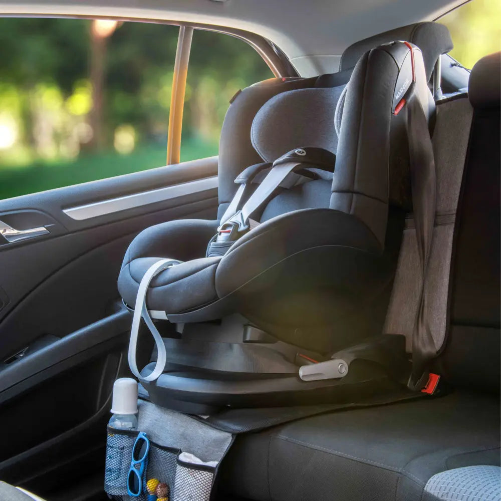 Dooky Seat Protection Mat for Car – Waterproof Baby Car Seat Protector with 3 Mesh Storage Pockets, Anti-Slip Back Seat Cover, Kick Mat &amp; Underlay for Child Car Seat