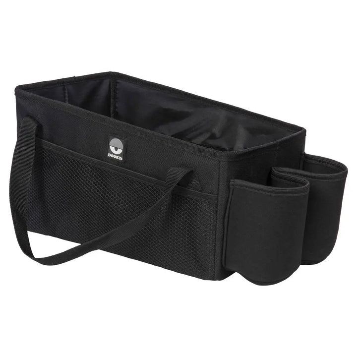 Dooky Back Seat Basket for kids– Foldable Car Storage Organizer with Multi Compartments – Black