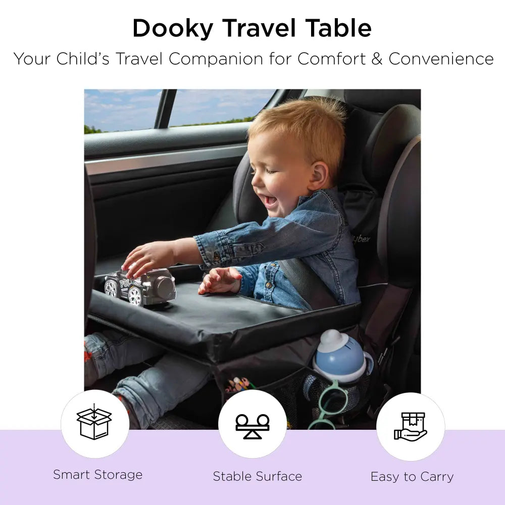 Dooky Travel Table – Portable Kids Activity Tray with Storage Compartments