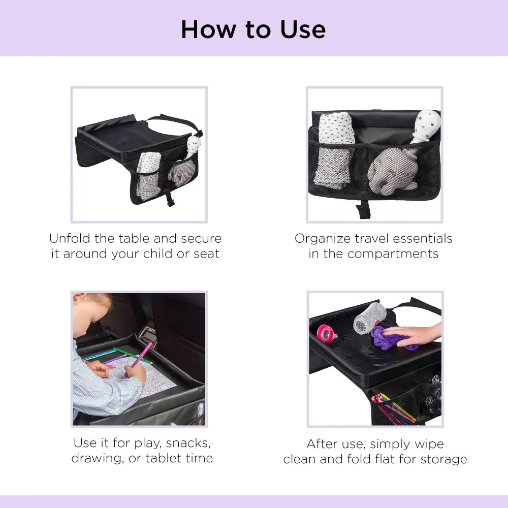Dooky Travel Table – Portable Kids Activity Tray with Storage Compartments