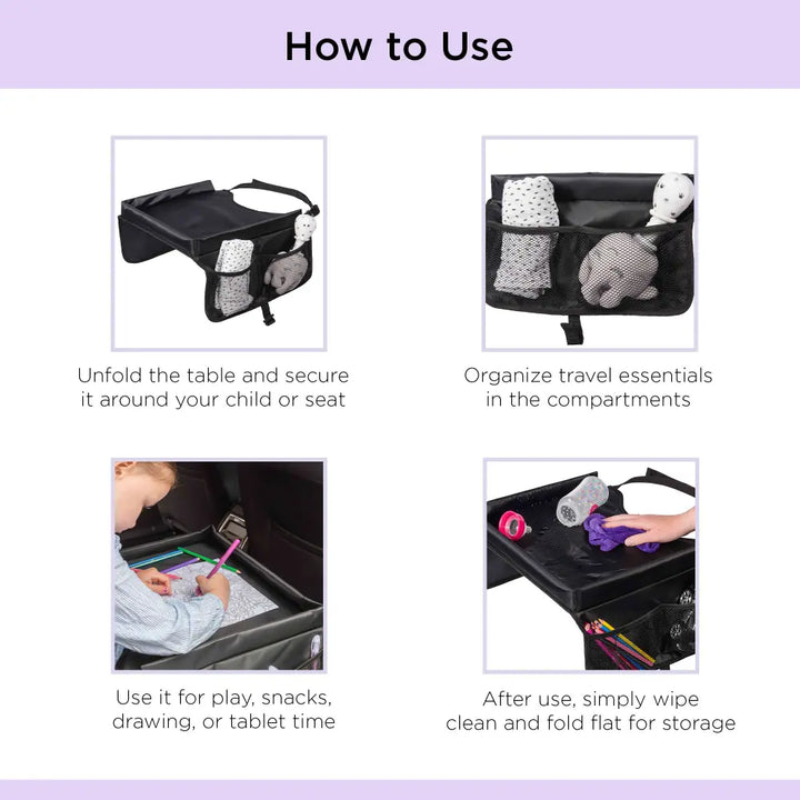Dooky Travel Table – Portable Kids Activity Tray with Storage Compartments