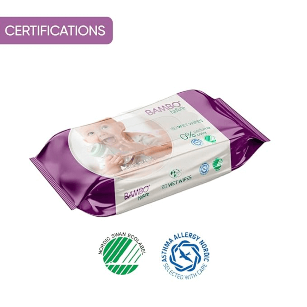 Bambo Nature Gentle Skin-Friendly Baby Wipes (80 pcs)