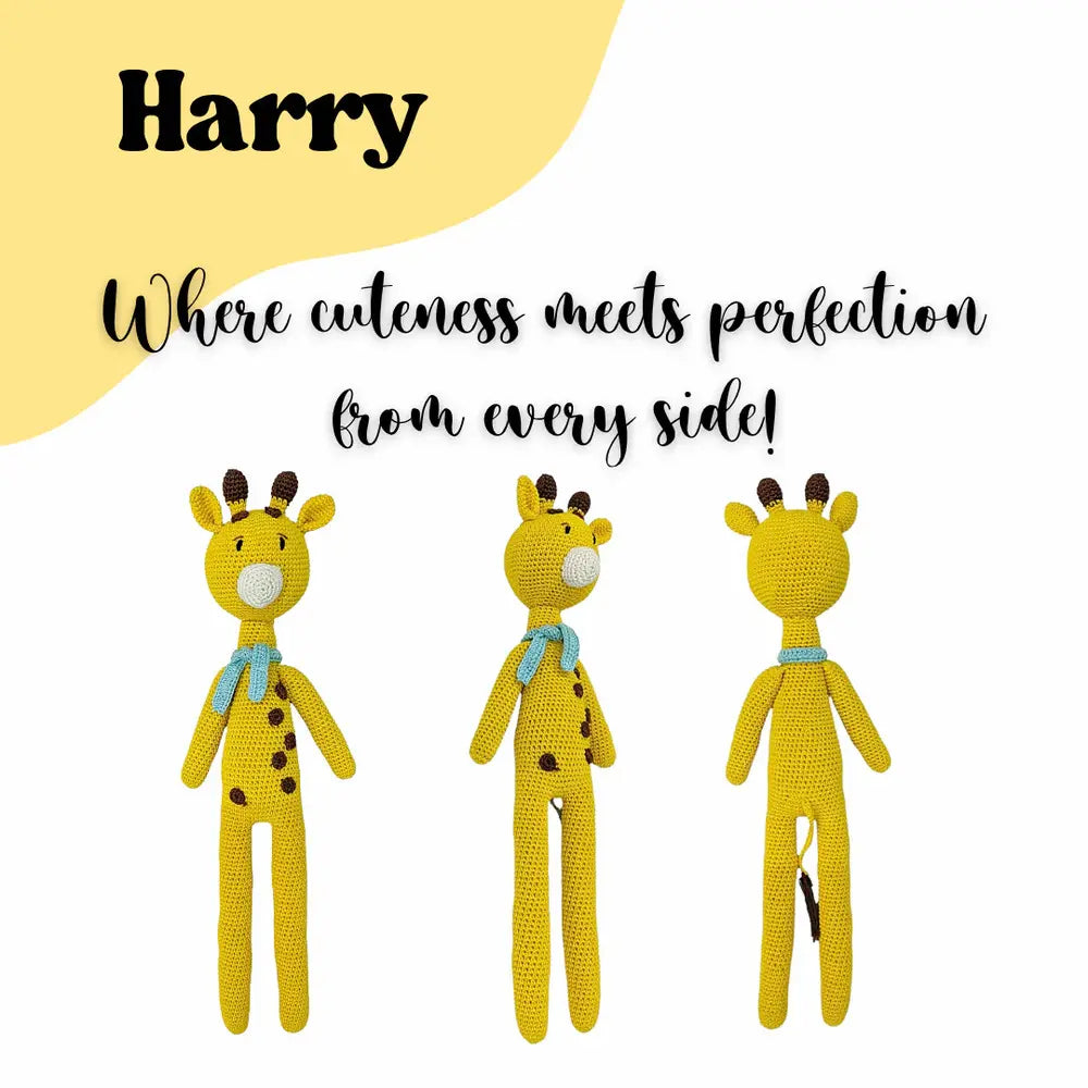 Happy Threads Harry the Giraffe – Handmade Crochet Toy for Cuddles &amp; Play