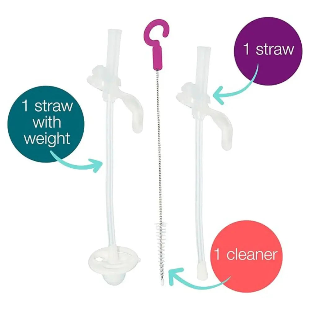 B.Box  Sippy Cup Replacement Weighted Straws &amp; Cleaner Brush
