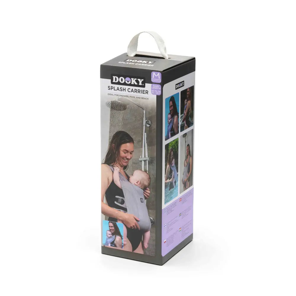 Dooky Splash Baby Carrier Grey – Lightweight &amp; Breathable Newborn Sling Wrap, Ergonomic Infant &amp; Toddler Carrier with Wide Shoulder Straps, Adjustable Waist Belt, Compact &amp; Quick-Dry Design