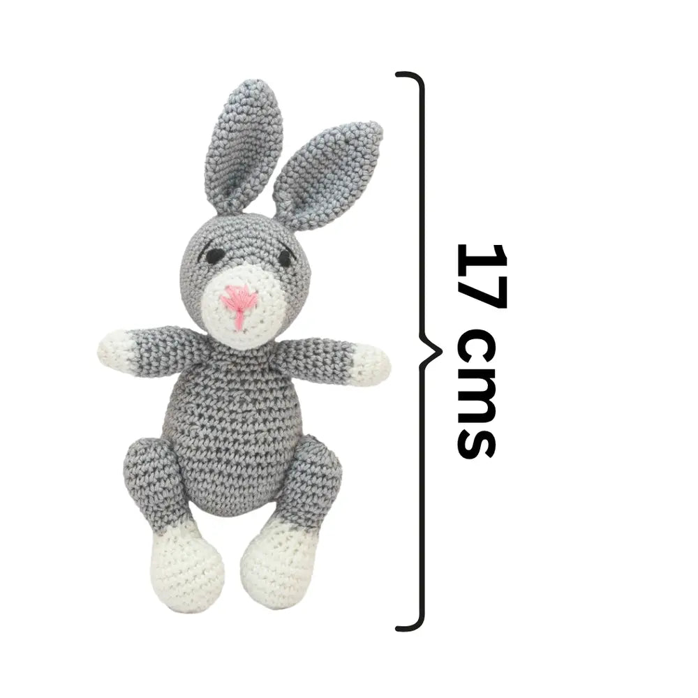 Happy Threads Soft and Snuggly Kind Bunny - Handmade Crocheted Toy