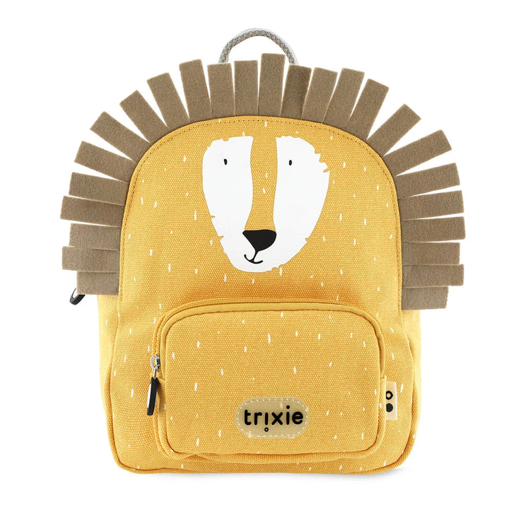 Trixie Small Kids Backpack for Toddlers | Lightweight Water-Repellent Daycare &amp; Travel Bag with Adjustable Padded Straps, Front Pocket &amp; Name Tag | 2 Years Onwards | Mr. Lion