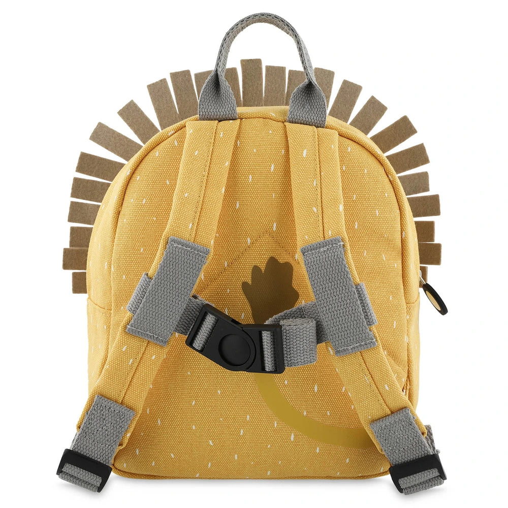 Trixie Small Kids Backpack for Toddlers | Lightweight Water-Repellent Daycare &amp; Travel Bag with Adjustable Padded Straps, Front Pocket &amp; Name Tag | 2 Years Onwards | Mr. Lion