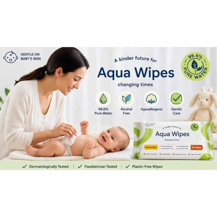 Aqua Wipes "ESSENTIALS" - 56 Wipes Per Pack