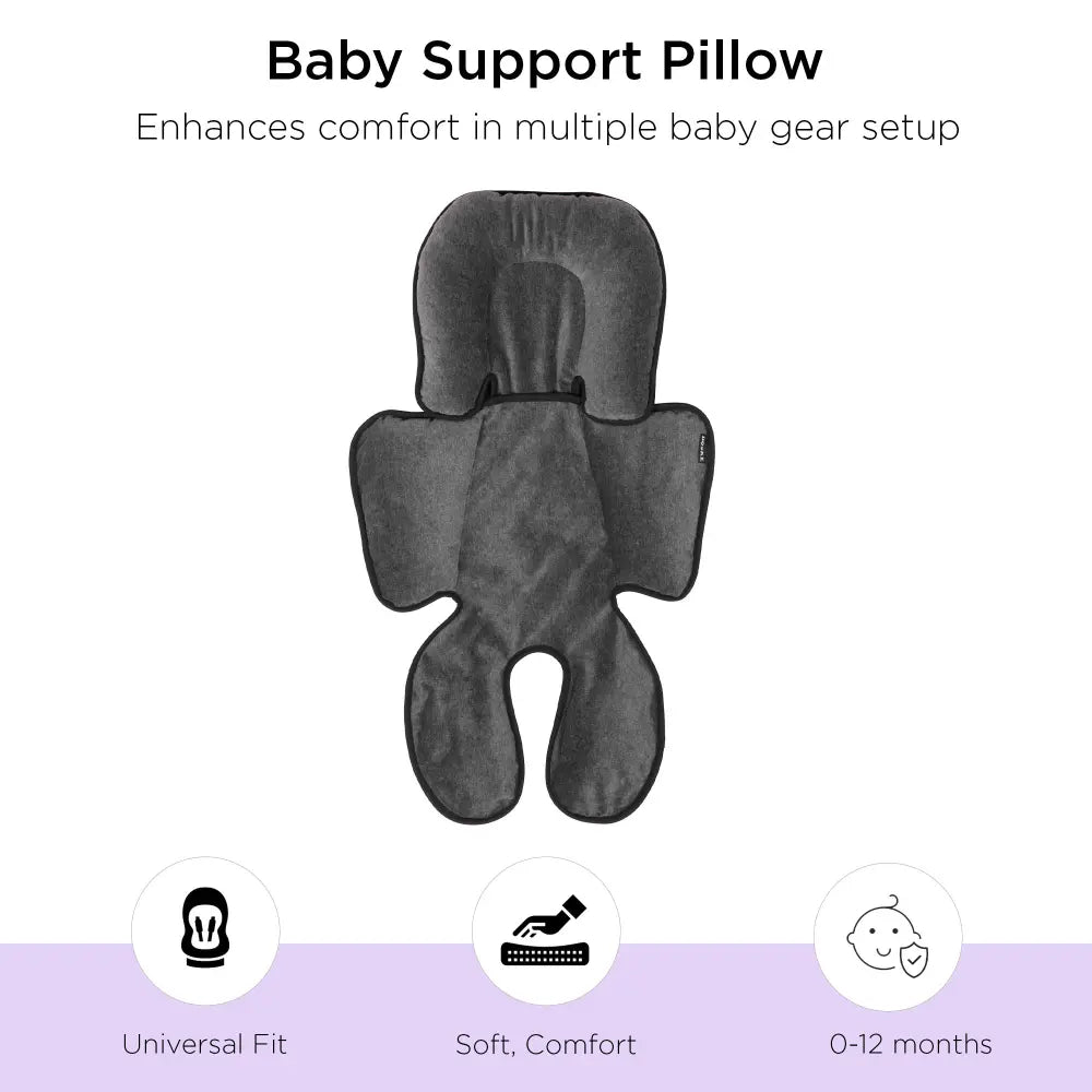 Dooky Baby Full Body Support Pillow for Car Seat &amp; Stroller – Grey