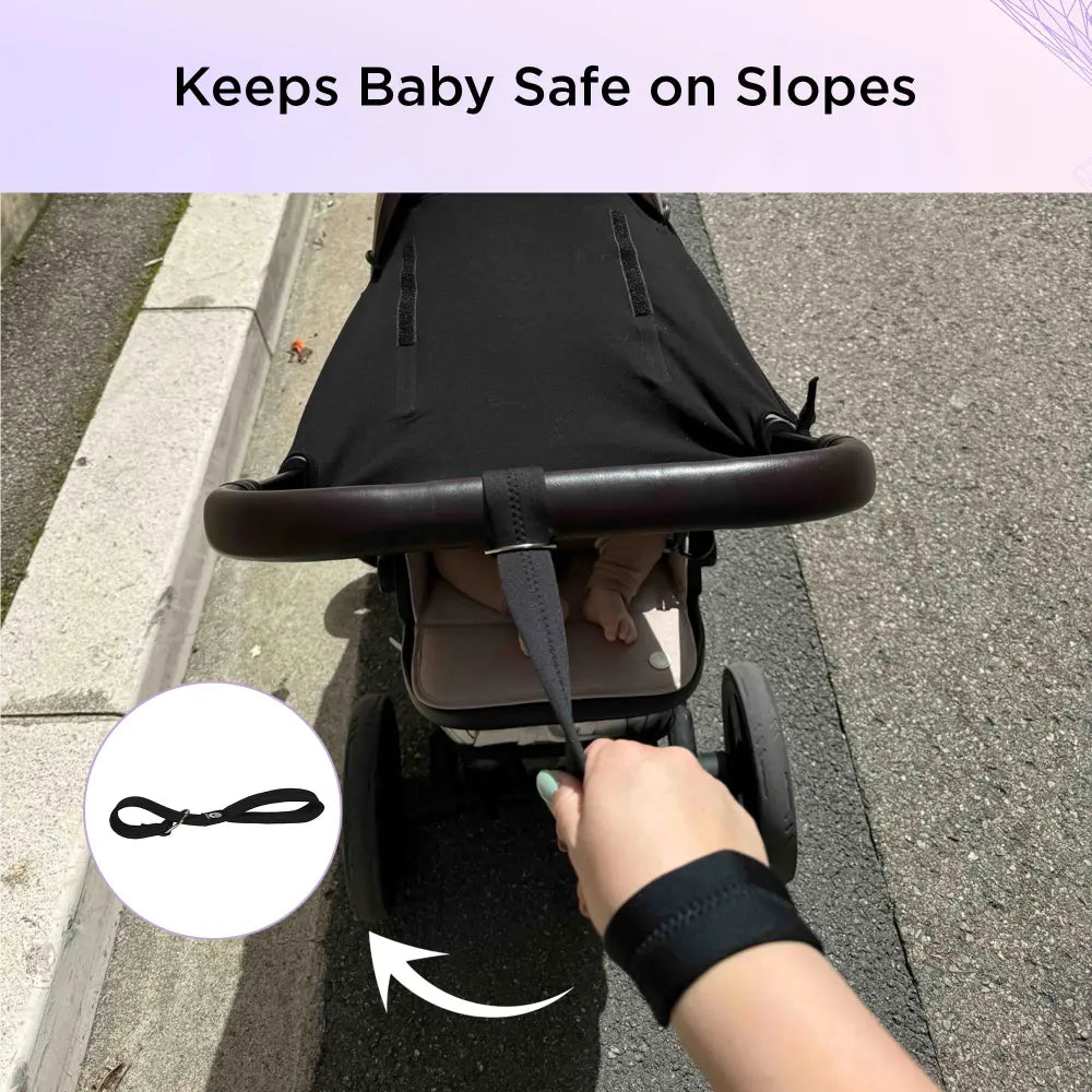 Dooky Stroller Safety Strap with Wrist Loop – Universal Baby Pram Safety Harness, One-Hand Control Anti-Slip for Buggy &amp; Stroller Handle, Durable Adjustable Baby Safety Accessory
