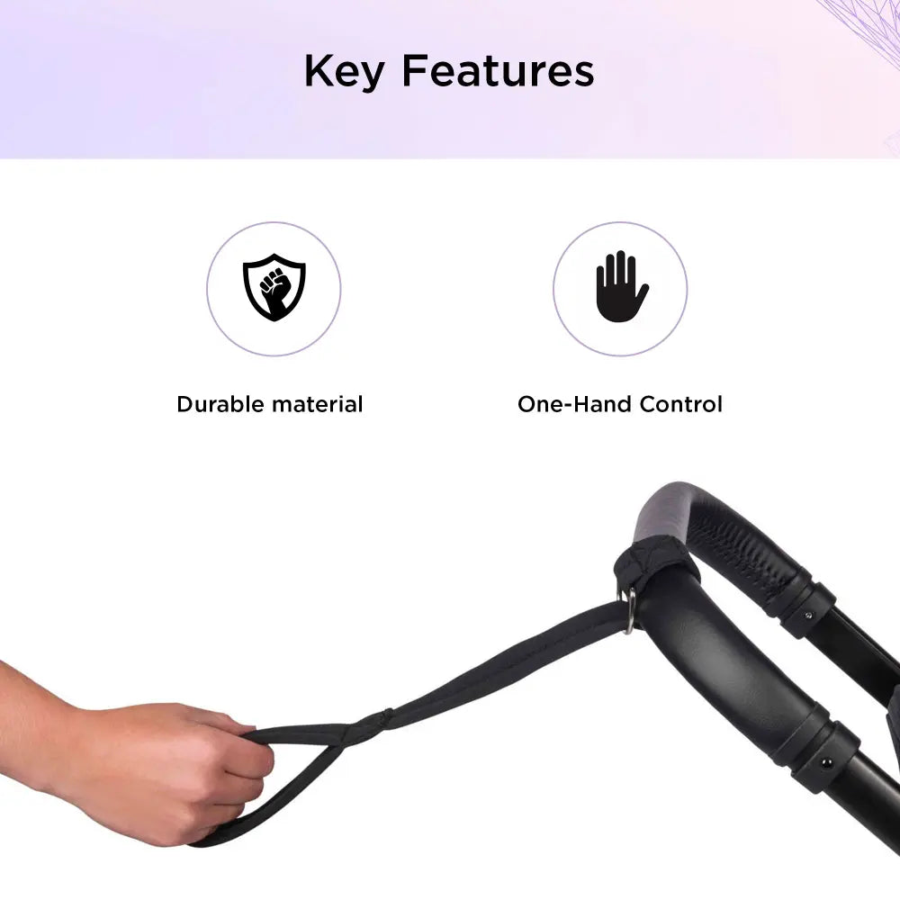 Dooky Stroller Safety Strap with Wrist Loop – Universal Baby Pram Safety Harness, One-Hand Control Anti-Slip for Buggy &amp; Stroller Handle, Durable Adjustable Baby Safety Accessory
