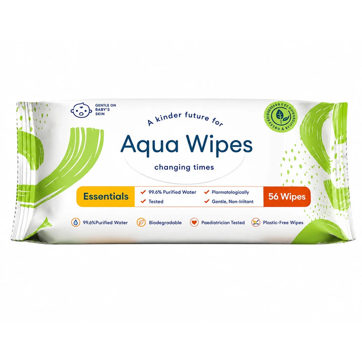 Aqua Wipes "ESSENTIALS" - 56 Wipes Per Pack